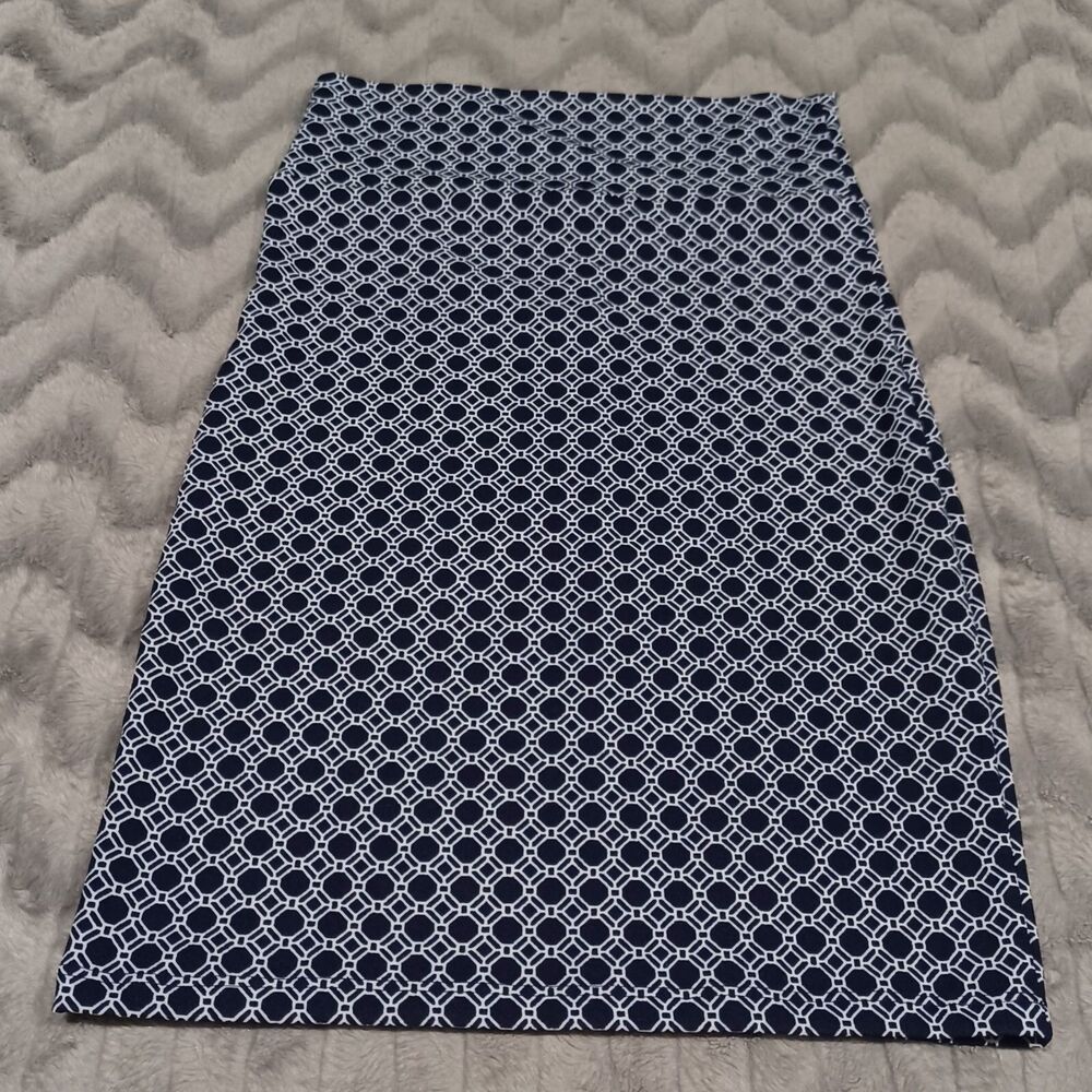 Agnes & Dora Womens Size M Blue Hexagon Geometric Straight Pencil Skirt NWT